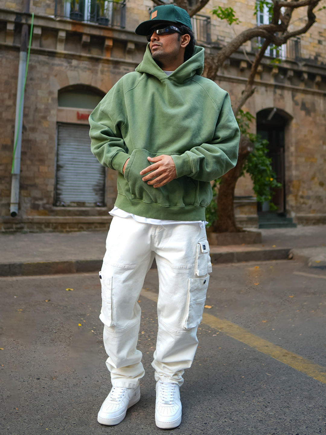 Off White Patch Pockets Denim Jeans