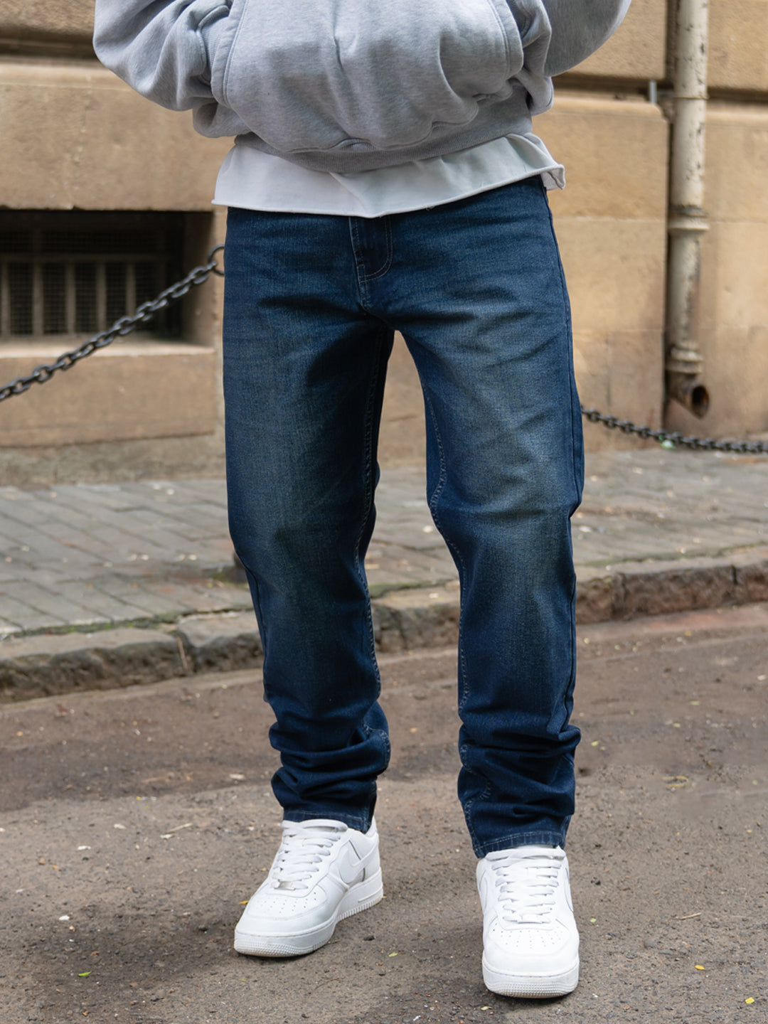 Dark Blue Washed Regular Fit Jeans