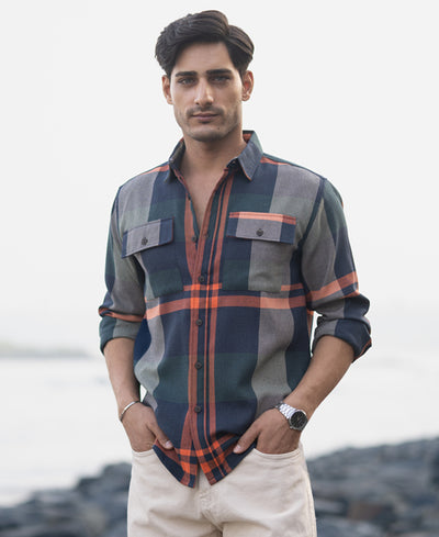 Multicolour Structure Checked Shirt