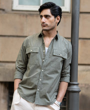Green Double Pocket Lightweight Shirt.