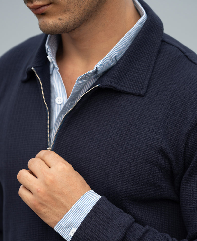 Navy Contrast Collar Polo T-Shirt