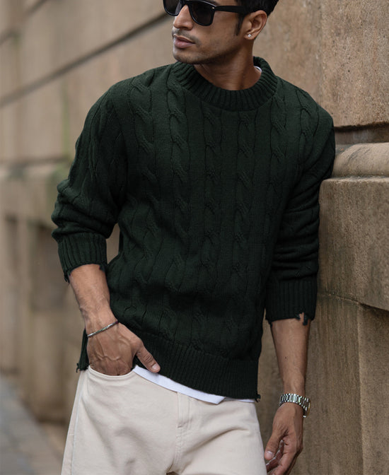Pine Cable Knit Sweater – Powerlook