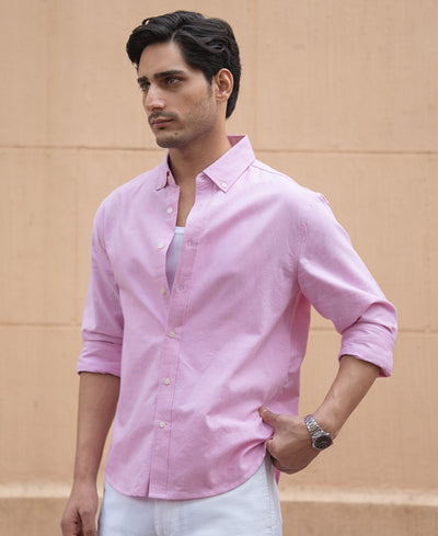 Pink Cotton Oxford Shirt