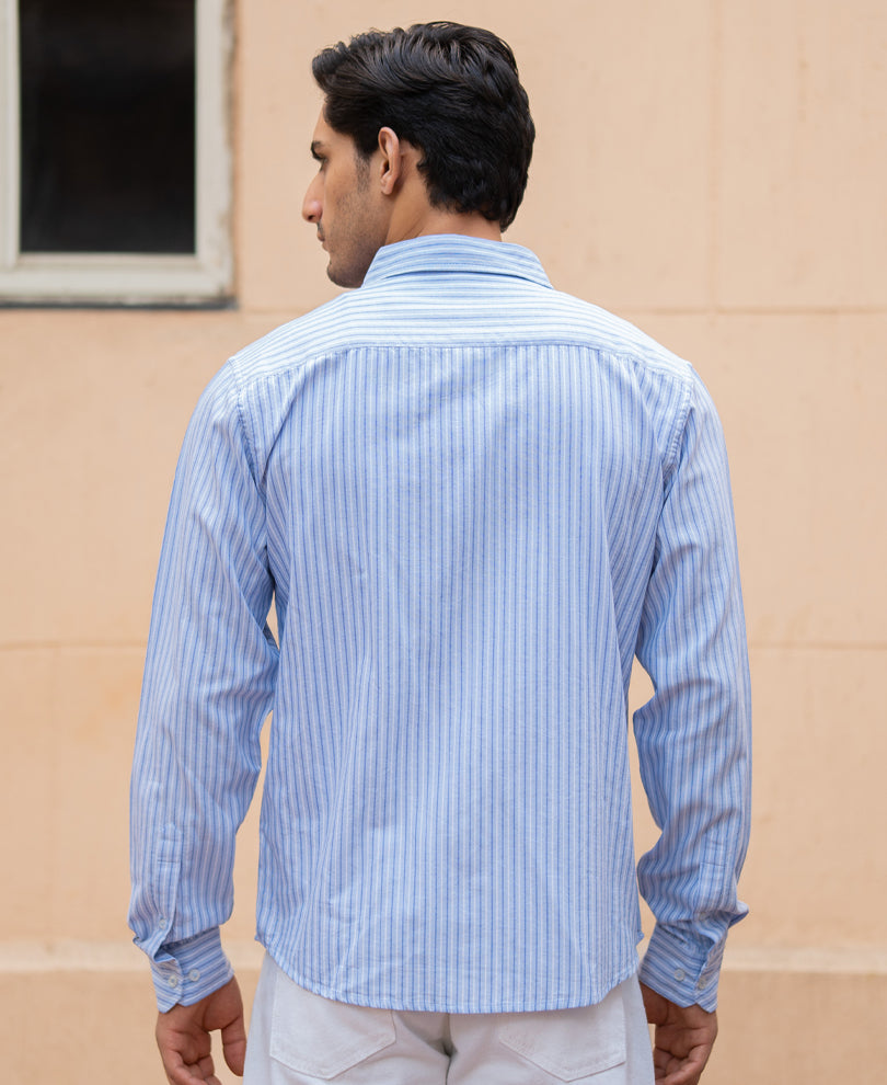 Light Blue Oxford Stripe Shirt
