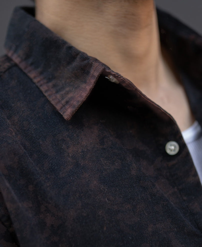Buy Black Washed Corduroy Shirt for Men | POWERLOOK