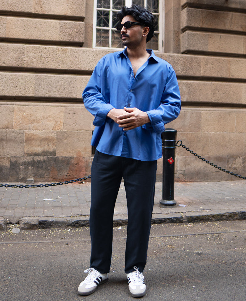 Navy Linen Pant.