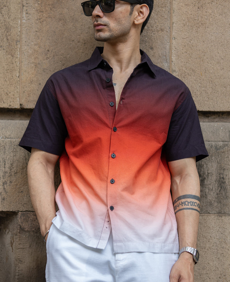Dark Brick Ombre Shirt.