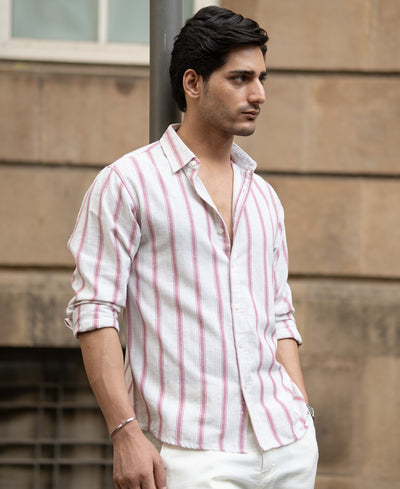 Pink & Natural Stripe Shirt