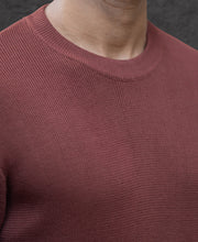 Rust Ombre Knit T-Shirt.