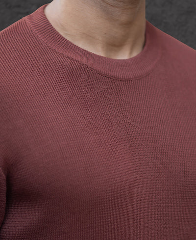 Rust Ombre Knit T-Shirt