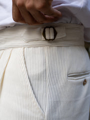 Cream Knitted Gurkha Pant