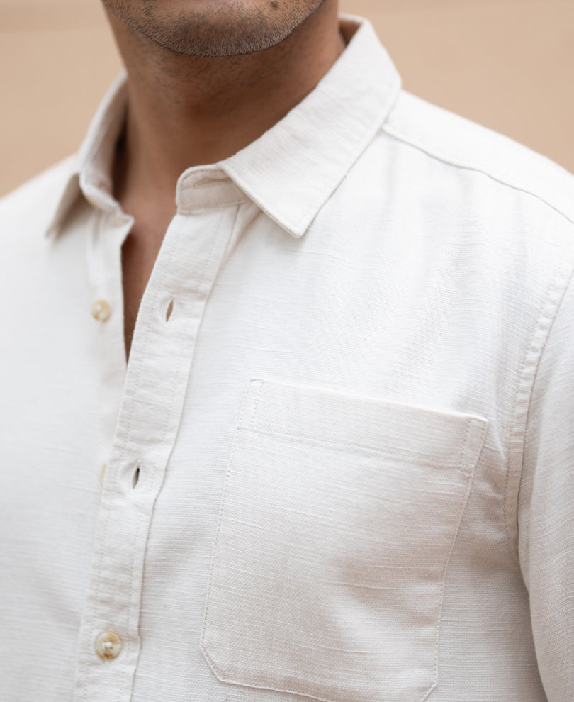 Beige Linen Structured Co-Ord Set