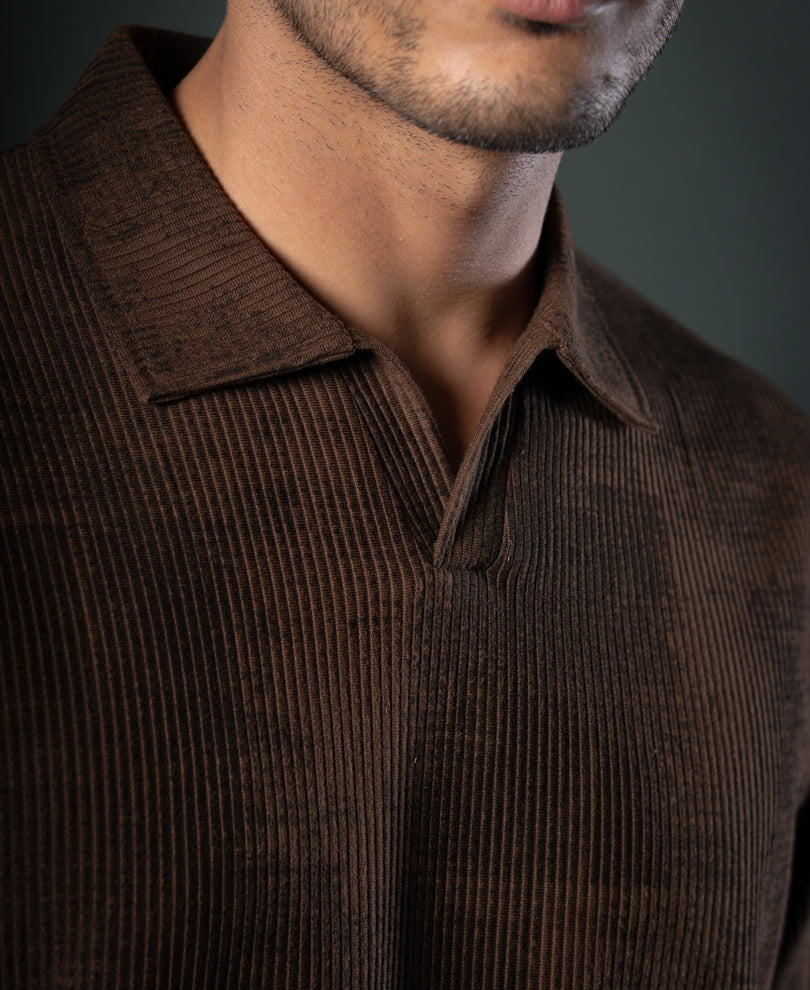 Brown Grunge Print T-Shirt.