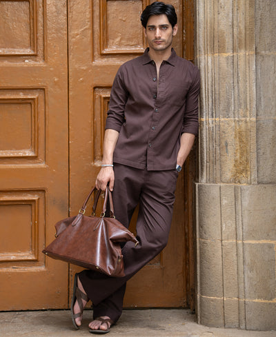 Brown Structured Lightweight Co-ord Set