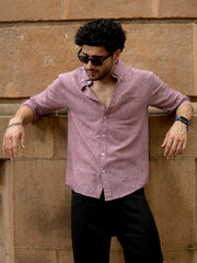 Mauve Slub Textured Shirt
