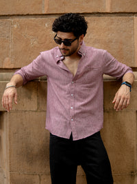 Mauve Slub Textured Shirt