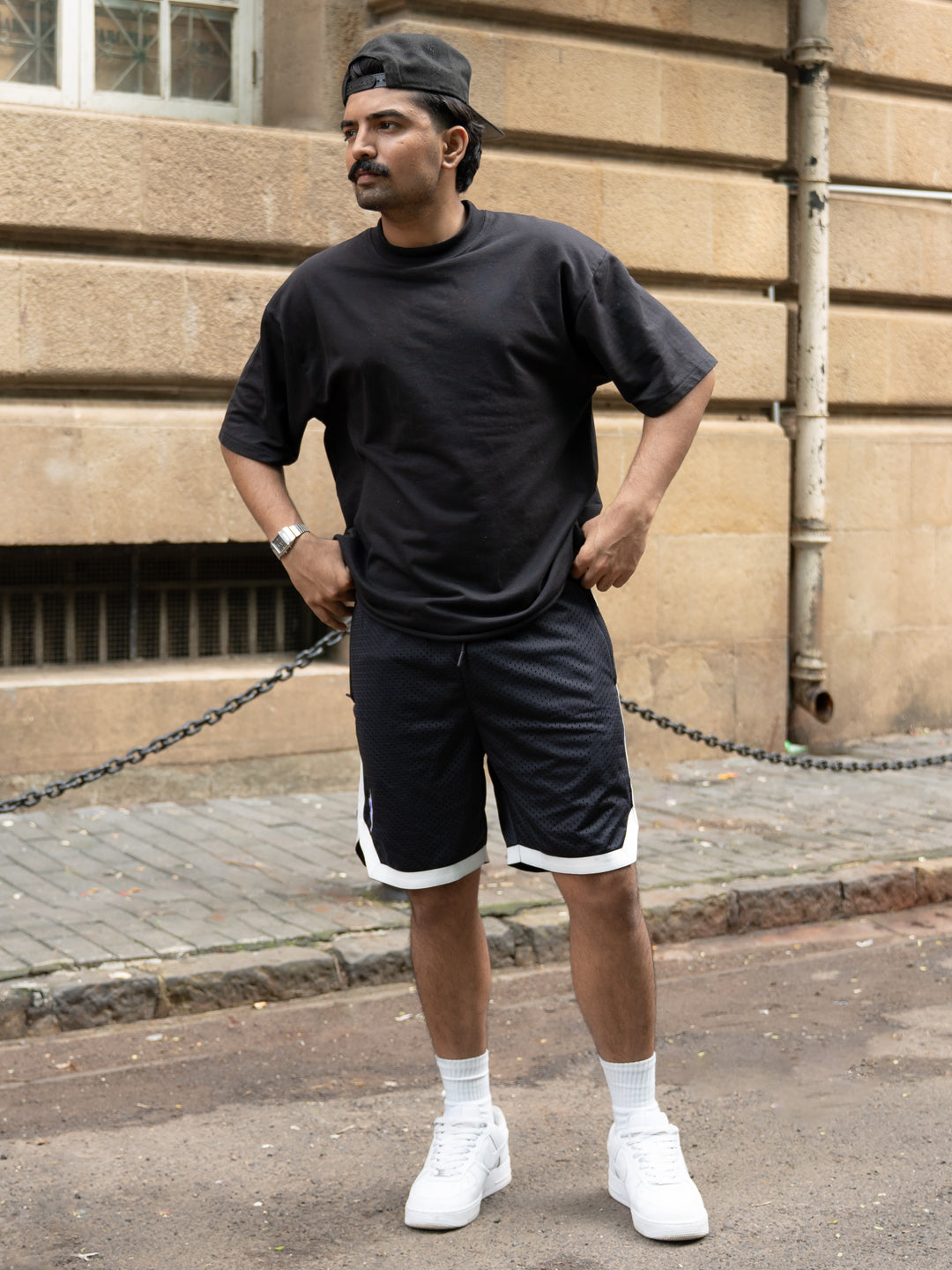 Black Mesh Basketball Short.