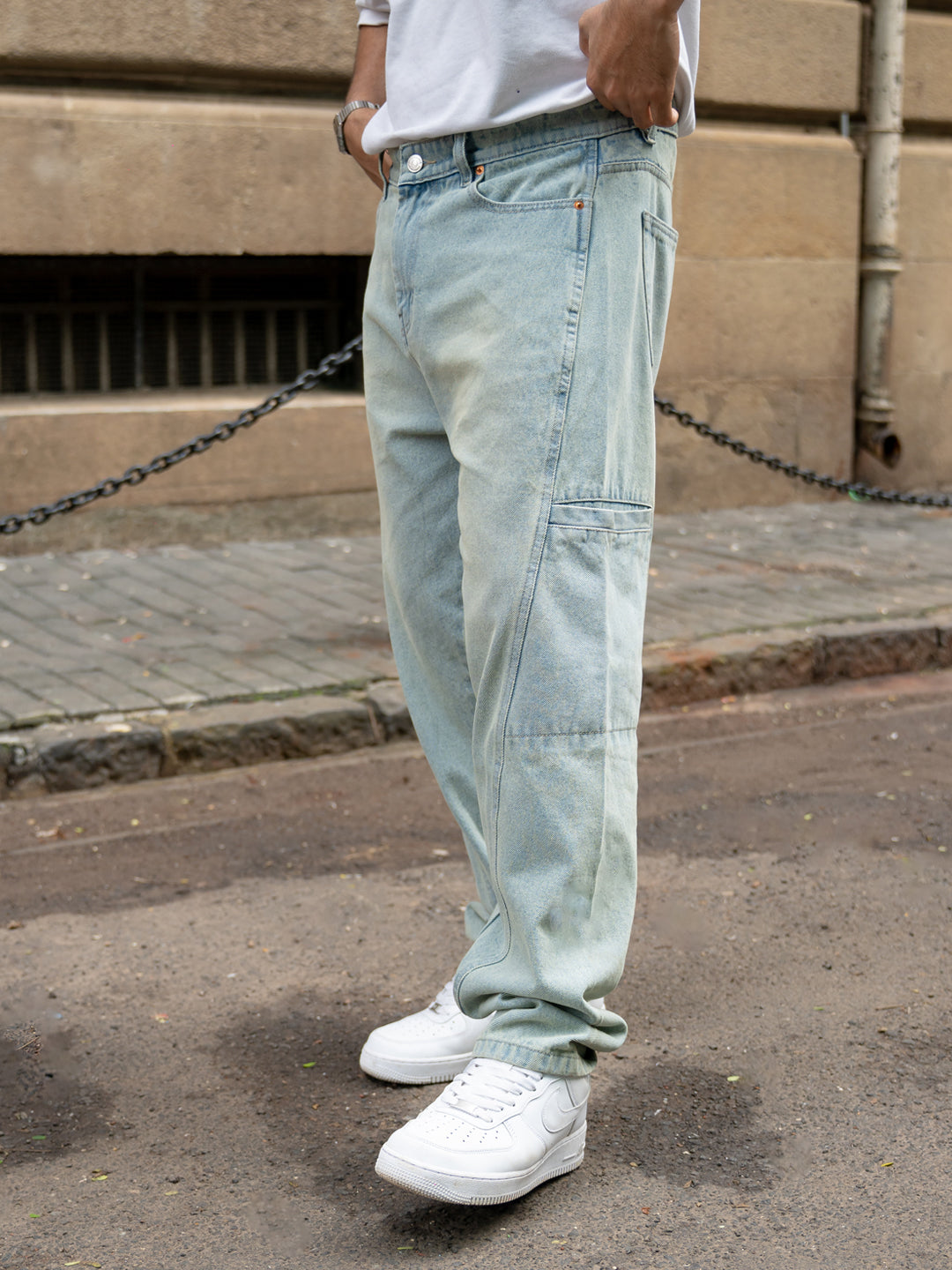 Light Blue Panneled Jeans