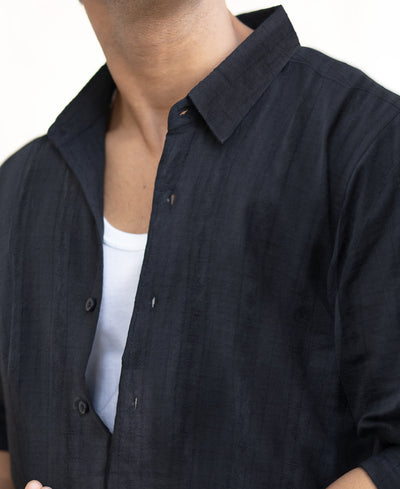 Black Light Weight Structured Shirt