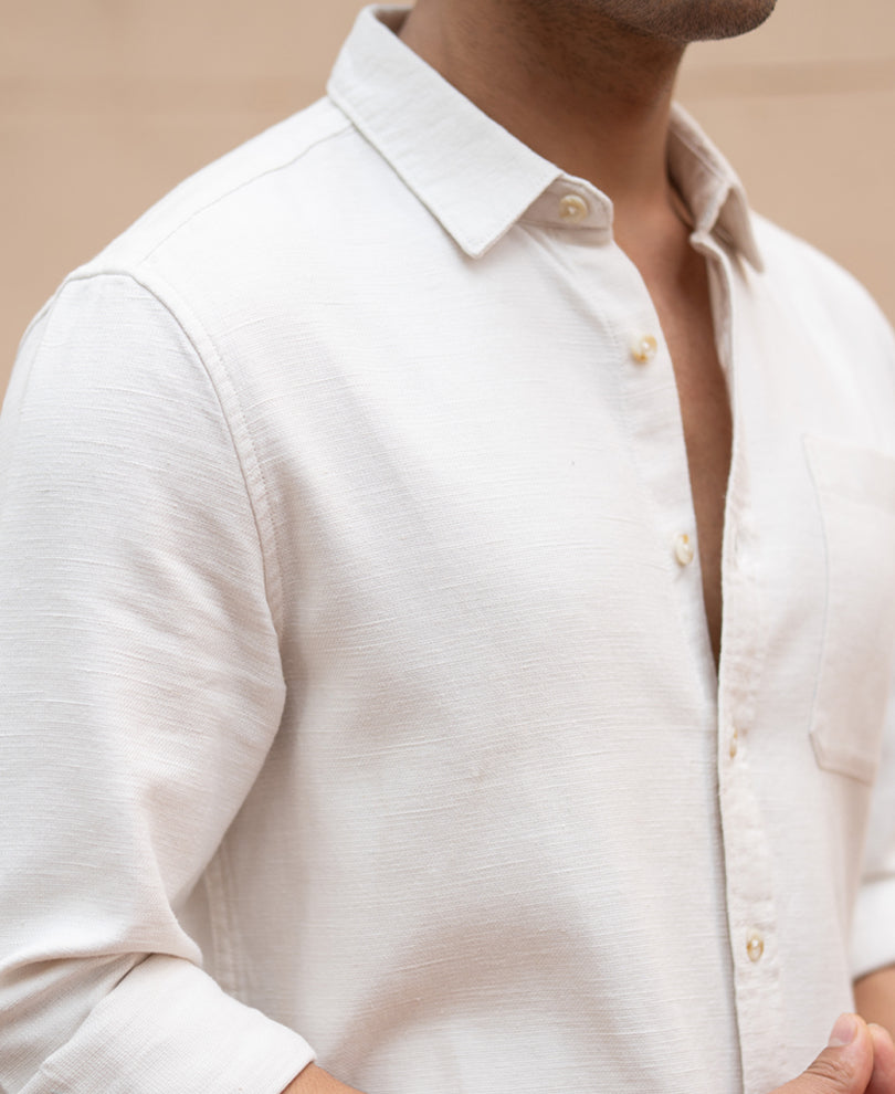 Beige Linen Structured Co-Ord Set