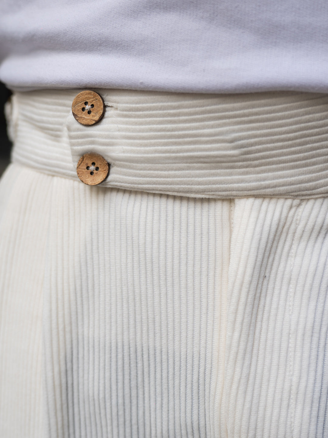 Cream Knitted Gurkha Pant
