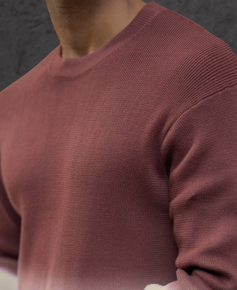 Rust Ombre Knit T-Shirt.