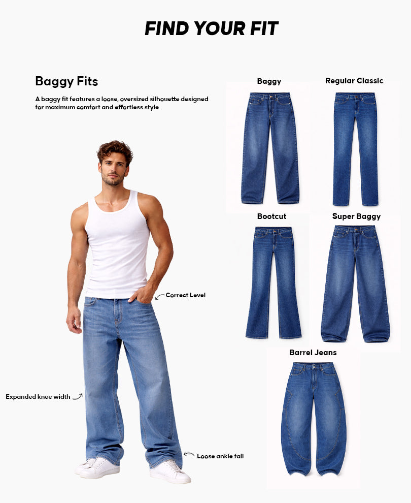Olive Distress Baggy Jeans