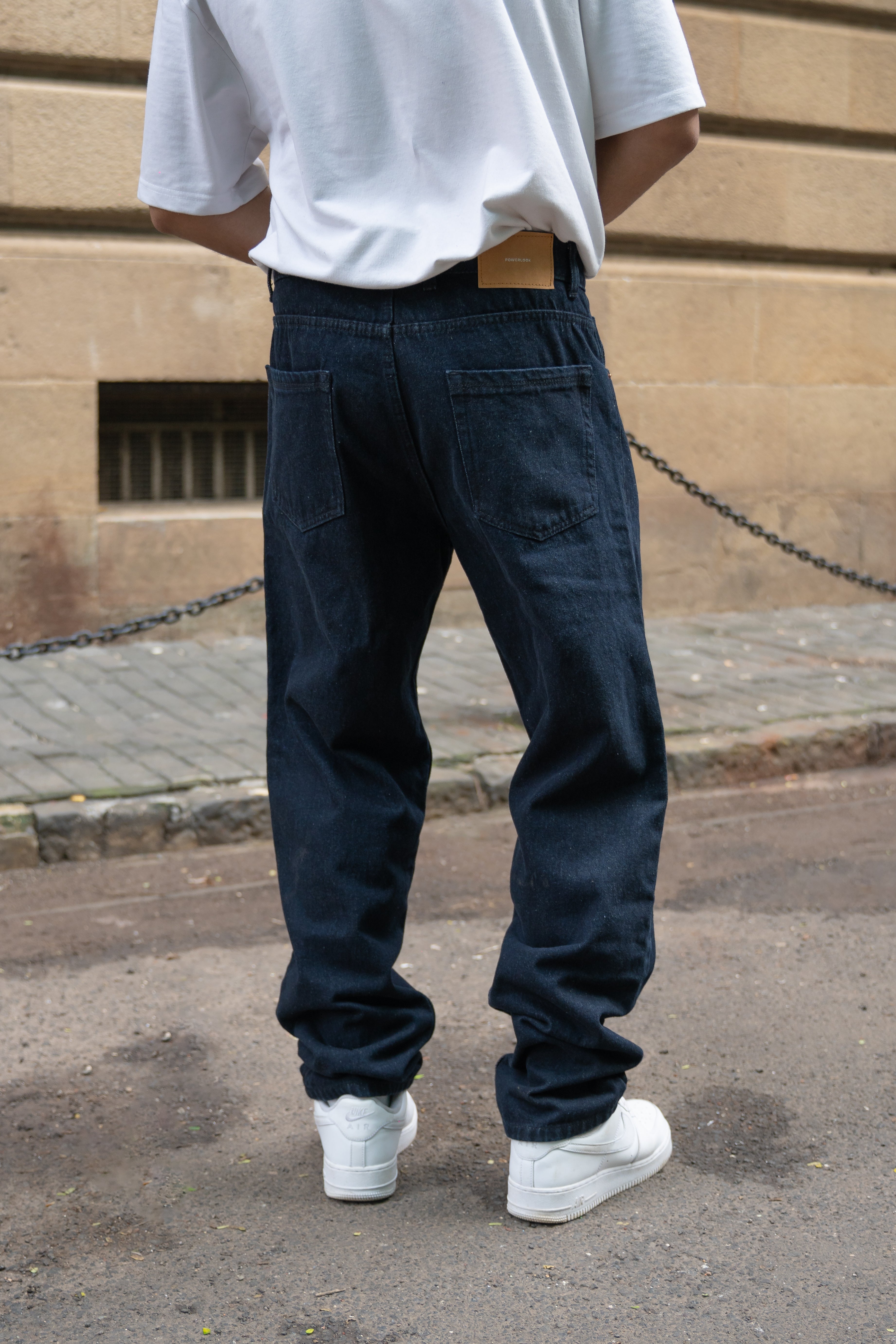 Dark Indigo Raw Baggy Jeans