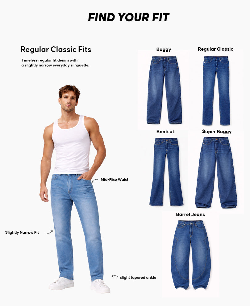 Dark Blue Regular Fit Denim Jeans