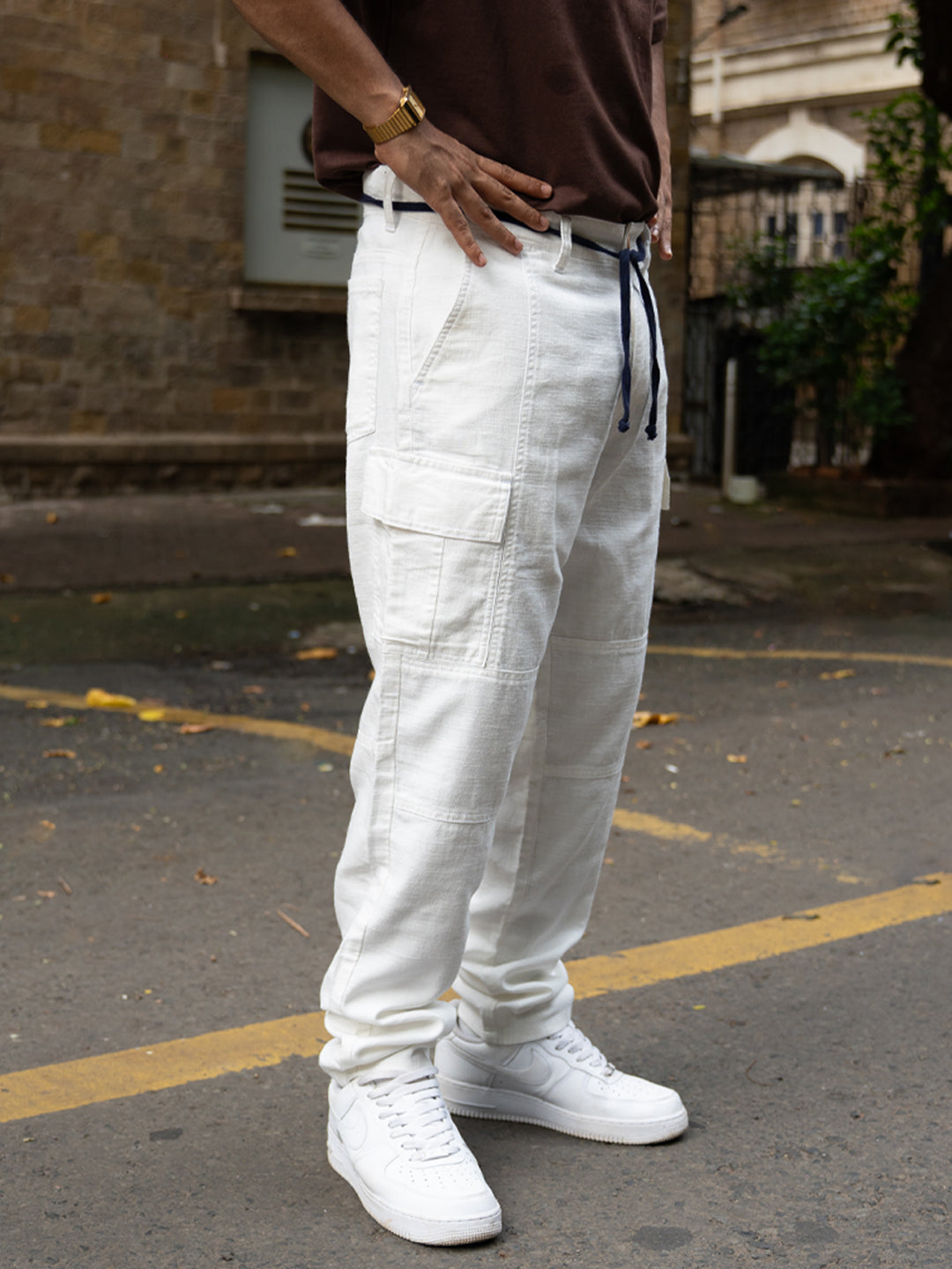 Off-White Cotton Cargo Pant