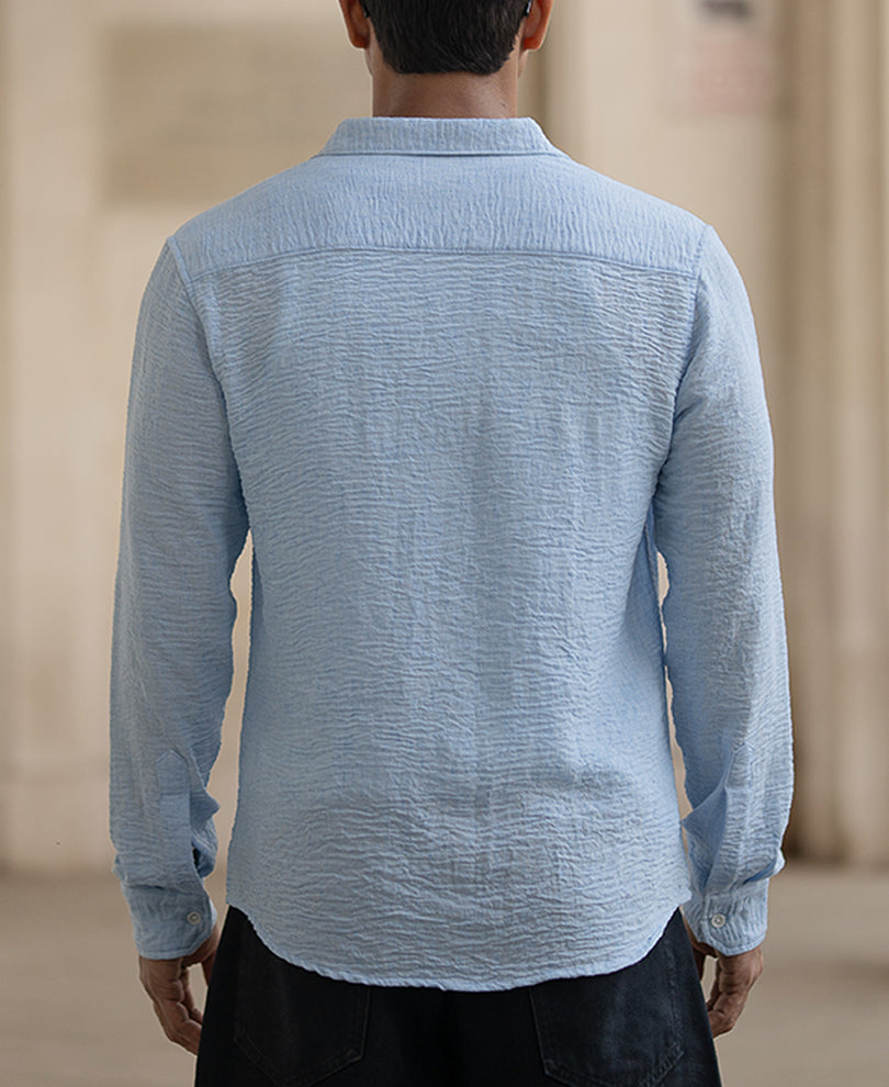 Blue Structured Shirt