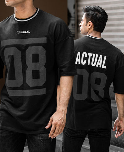 Black 08 Original Oversize Drop Shoulder T Shirt