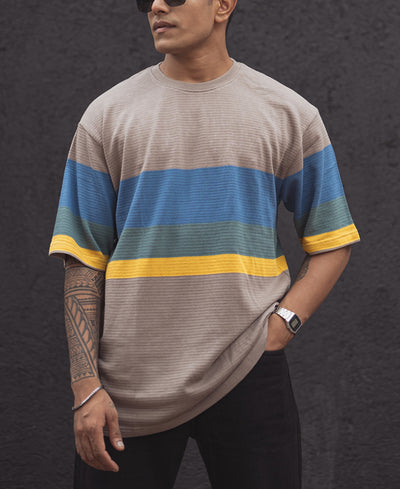 Multicolor Oversized Half Sleeves T Shirt