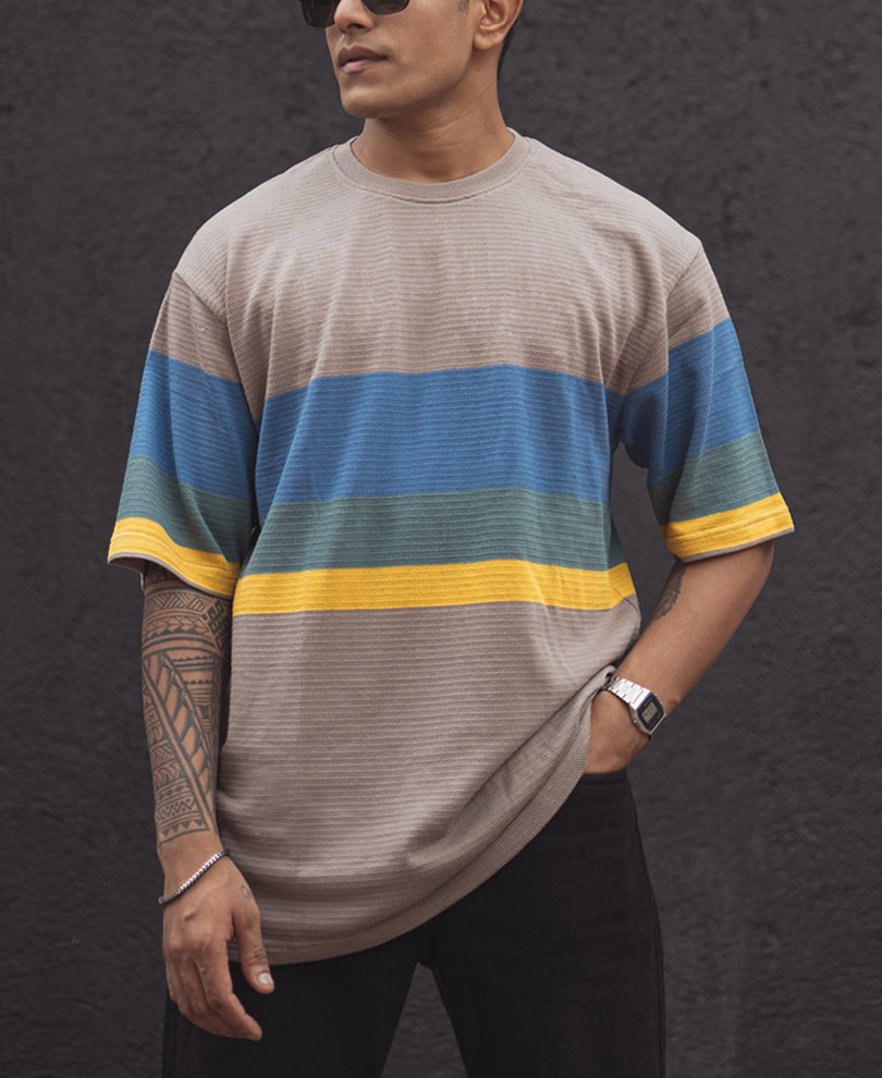 Multicolor Oversized Half Sleeves T Shirt