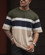 Multicolor Oversized Fit Half Sleeves T Shirt