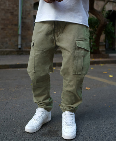 Green Side Pocket Regular Fit Side Pocket Cargo Pant