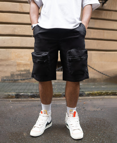 Black Baggy Fit With Pockets Shorts
