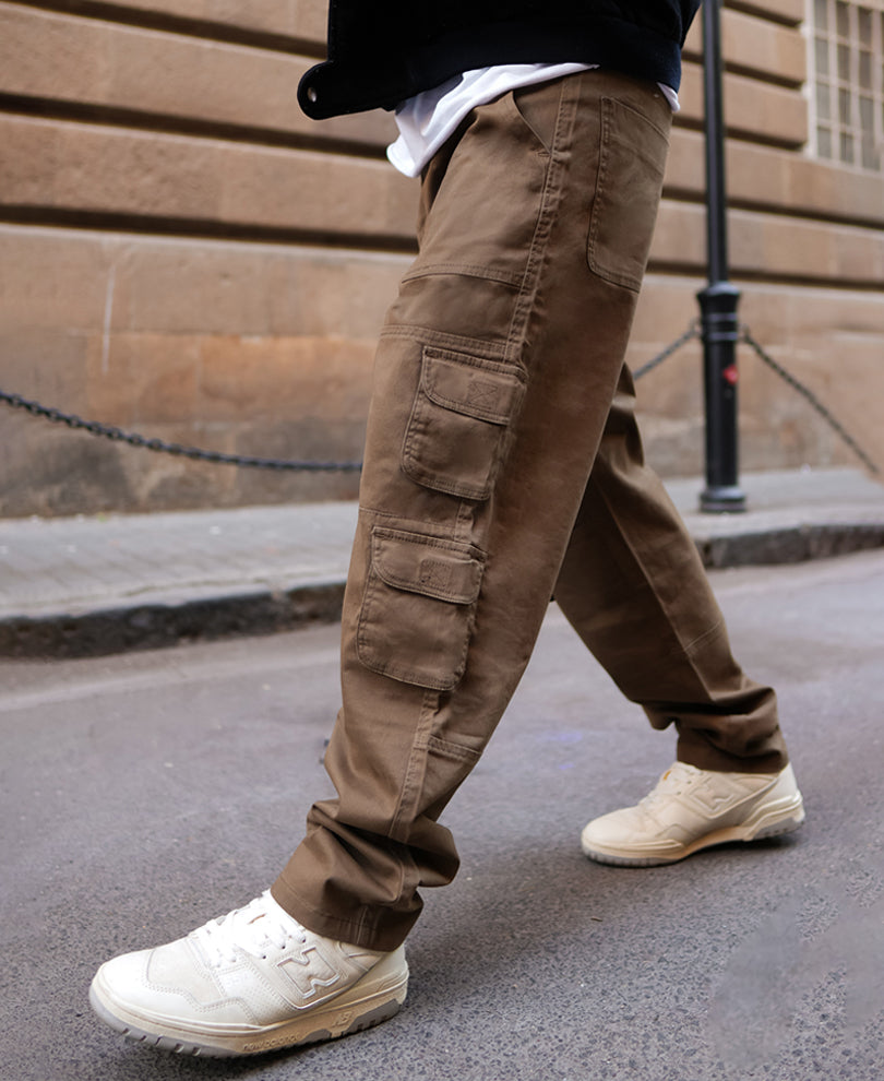 Brown Relaxed Fit Side Pocket Cargo Pant