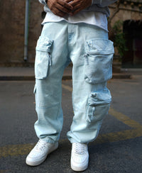 Ice Blue Baggy Fit Denim Jeans