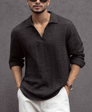 Black Kurta Style Regular Fit Full Sleeves Shirt