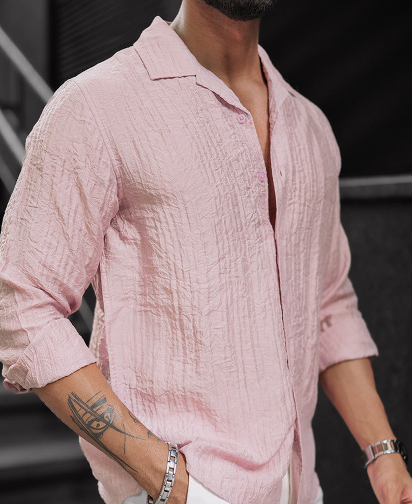 Dull Rose Regular Fit Full Sleeves Shirt