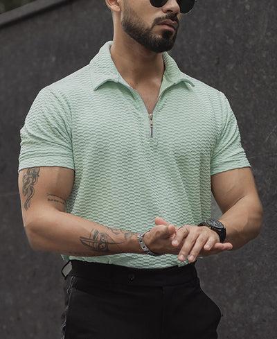 Mint Green Regular Fit Half Sleeves Tshirt