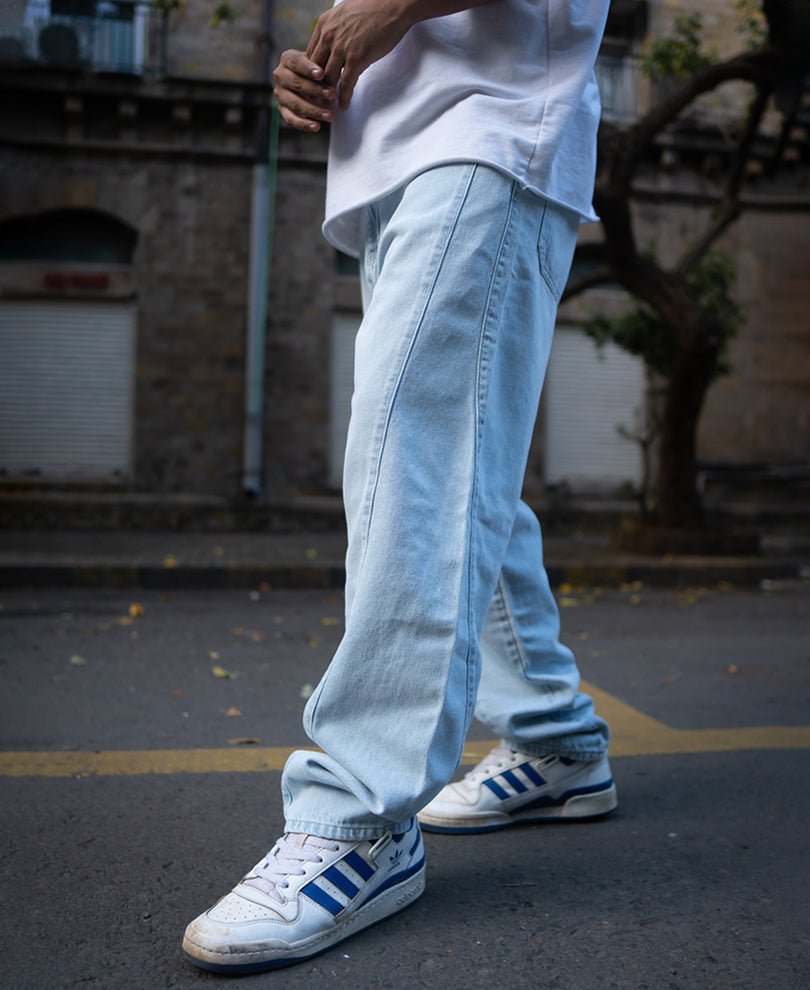 Sky Blue Denim Baggy Fit Jeans