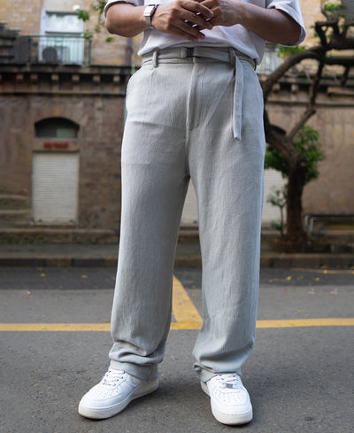 Grey Baggy Fit Corduroy Pant
