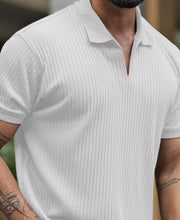 White Regular Fit Half Sleeves Tshirt