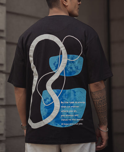 Black Printed Oversized T-Shirt