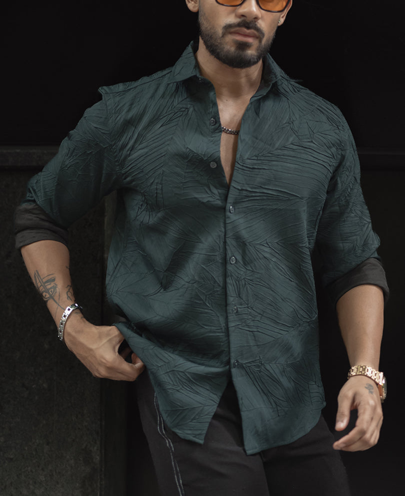 Olive Green Full Sleeves Shirt