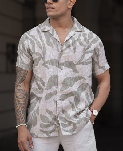 Light Green Regular Fit Half Sleeves Shirt