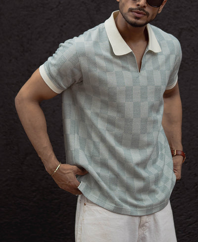 Sky Grey Regular Fit Half Sleeves T-Shirt