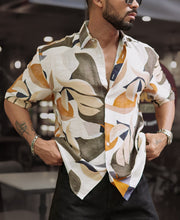 Multi Colour Abstract Print Oversized Half Sleeves Shirt